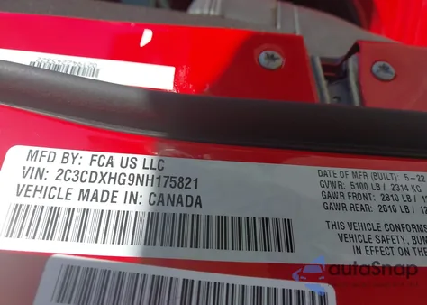 2022 Dodge Charger Gt Rwd z USA, uszkodzony, nr VIN 2C3CDXHG9NH175821